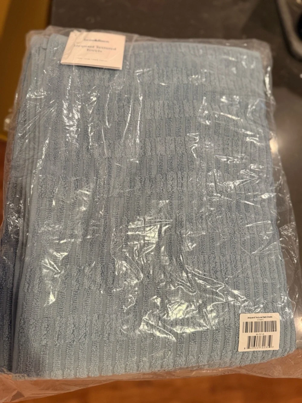 Brooklinen | Jacquard Textured Bath Sheets - Ocean Blue